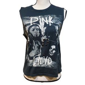 Pink Floyd Black Graphic Band Tank Top Tee